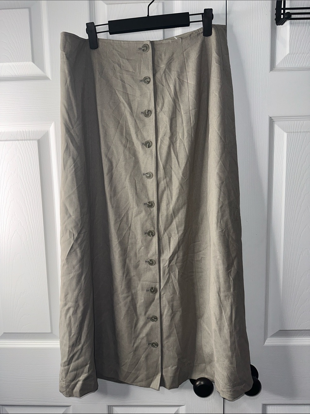 Worth Beige Button-Front Maxi Skirt -94% wool